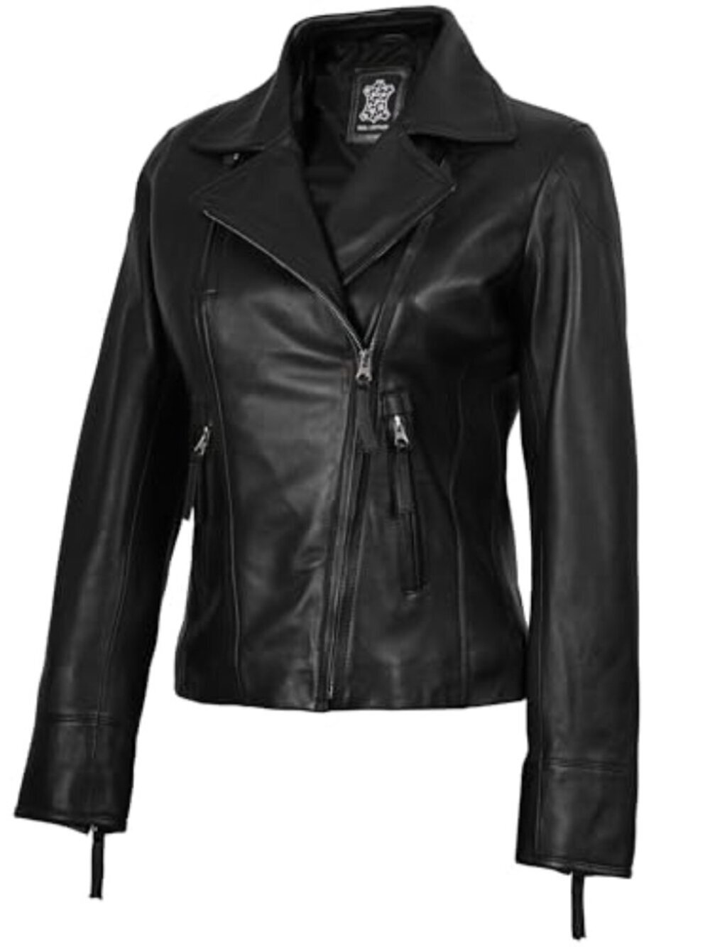 🆕 Leather Jacket Women - Real Lambskin Asymmetrical Style Leather Jackets for - Picture 2 of 4